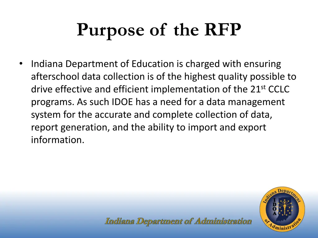 purpose of the rfp