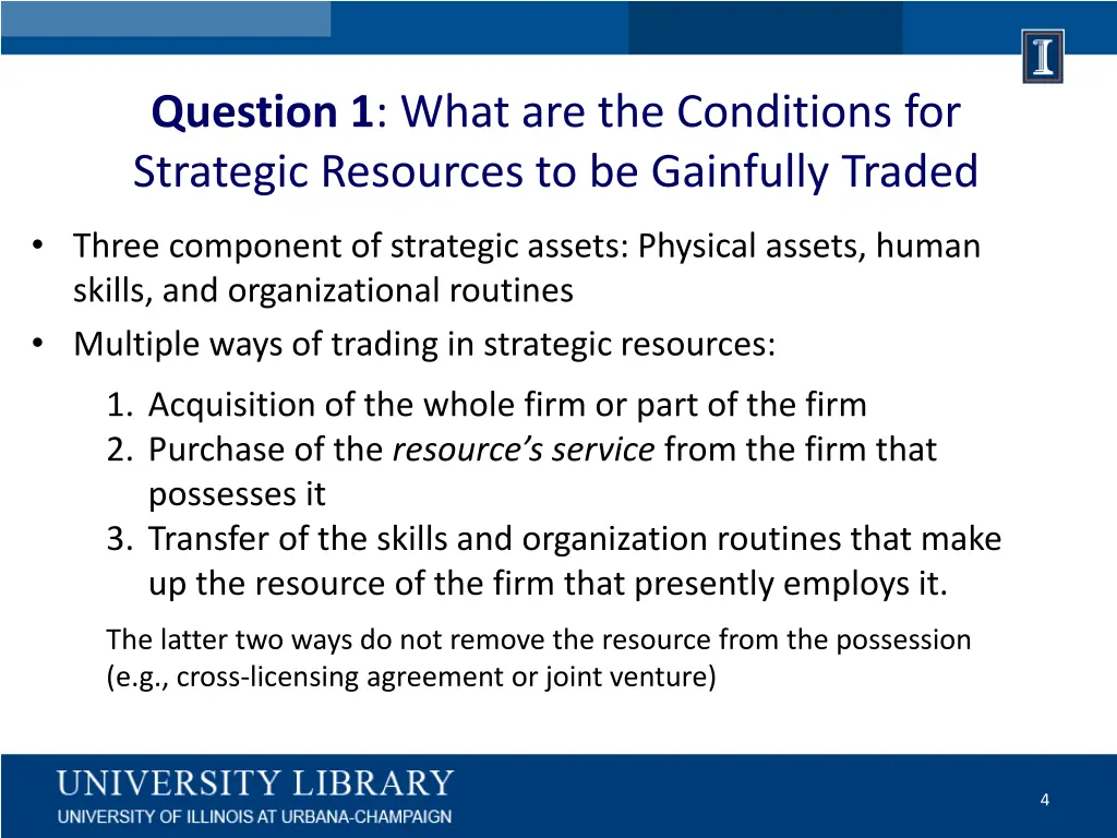 question 1 what are the conditions for strategic