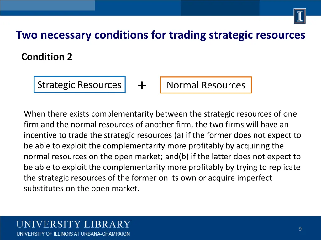 two necessary conditions for trading strategic 1
