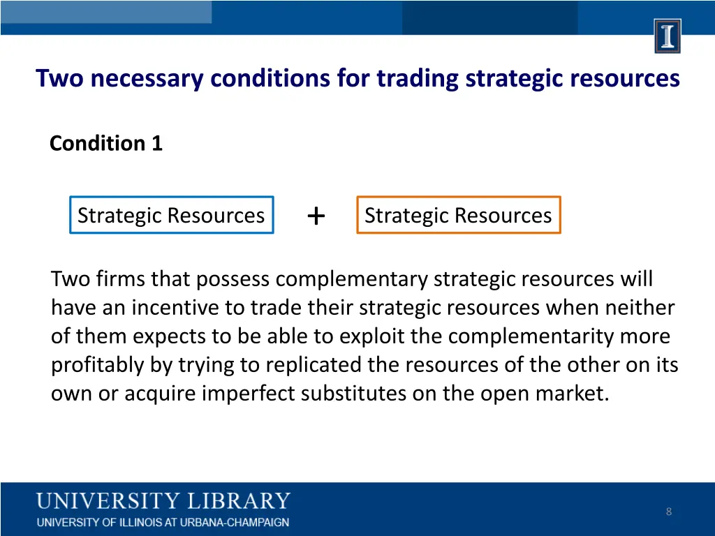 two necessary conditions for trading strategic