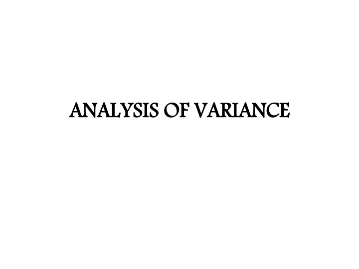 analysis of variance