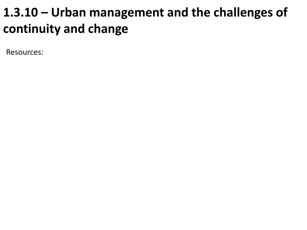 1 3 10 urban management and the challenges