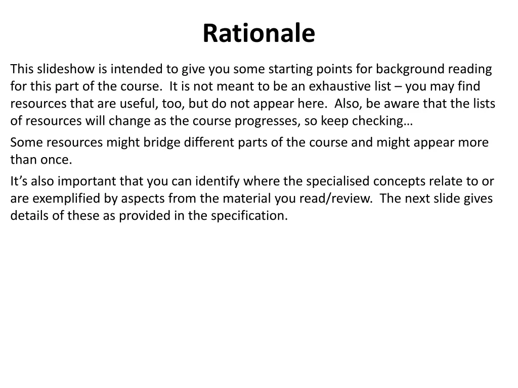 rationale