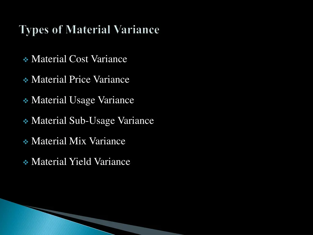 material cost variance