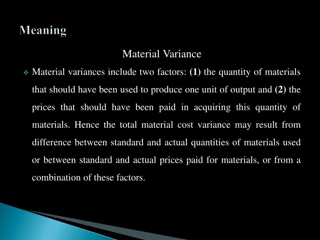 material variance