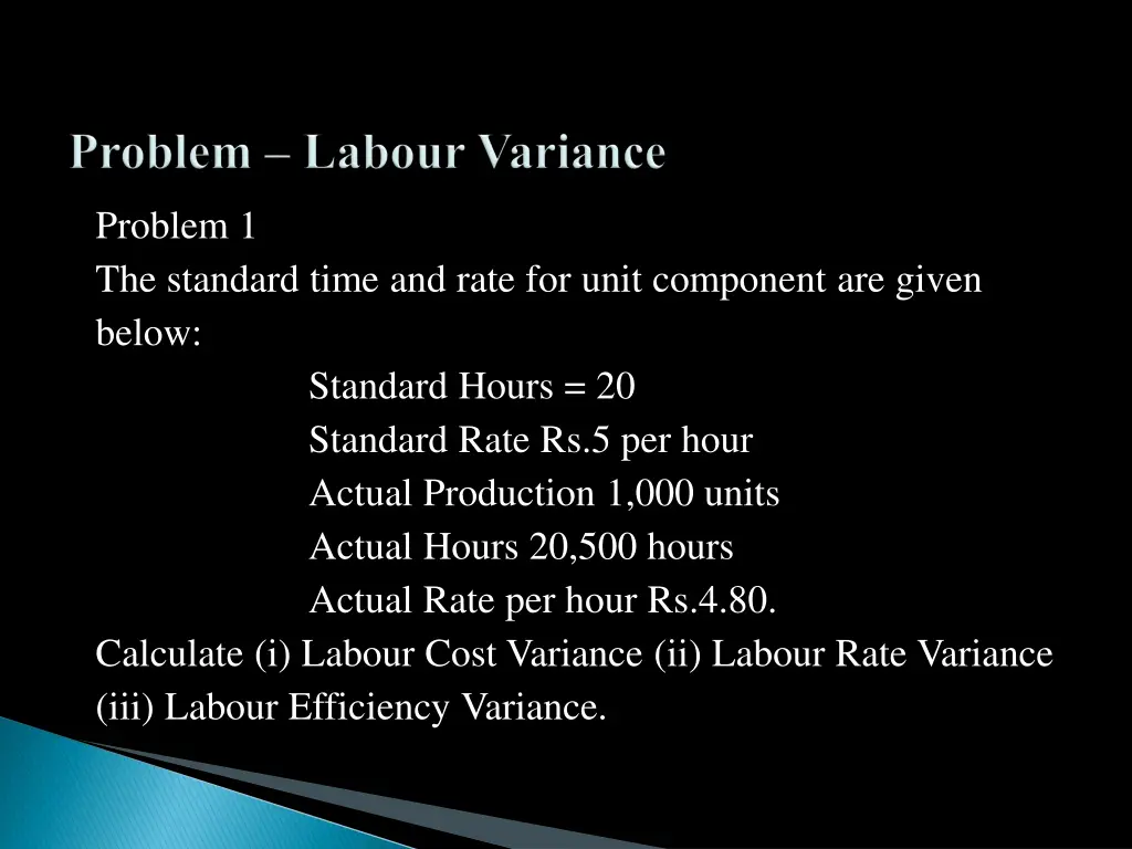 problem 1 the standard time and rate for unit