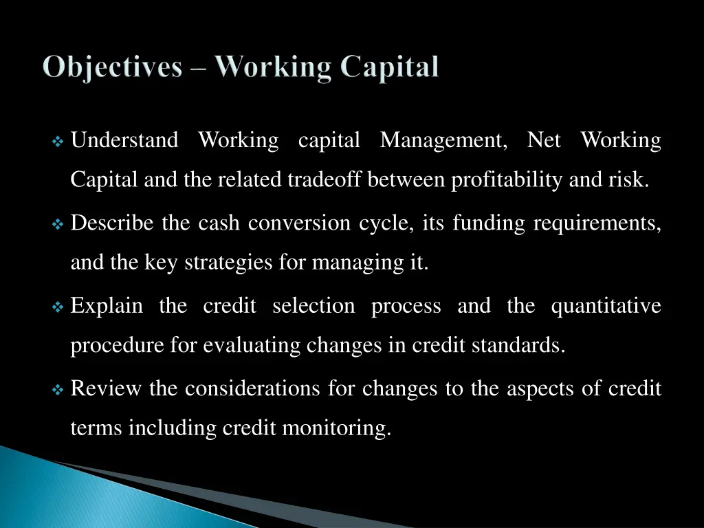 understand working capital management net working