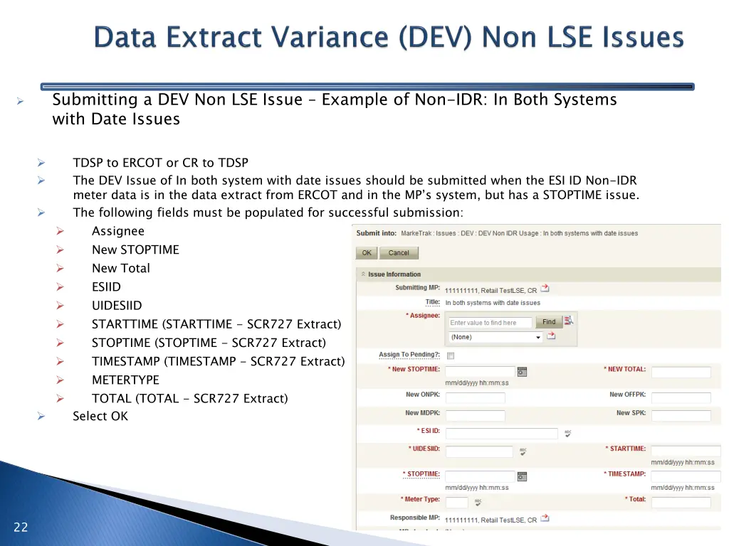 submitting a dev non lse issue example 3