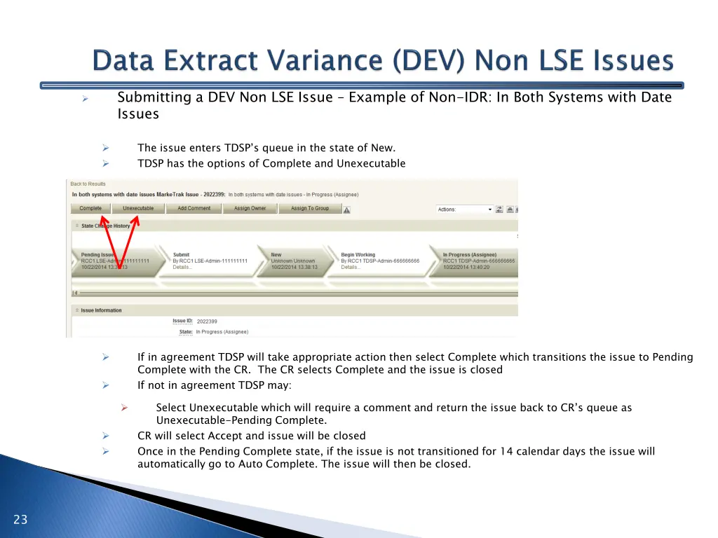 submitting a dev non lse issue example 4