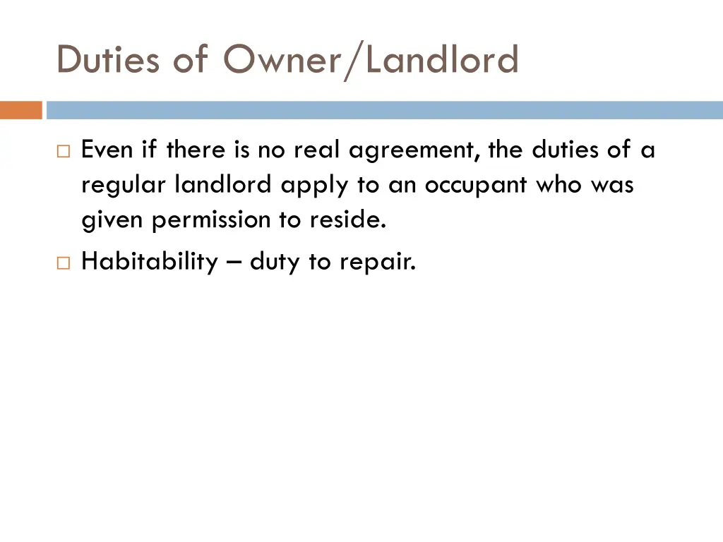 duties of owner landlord
