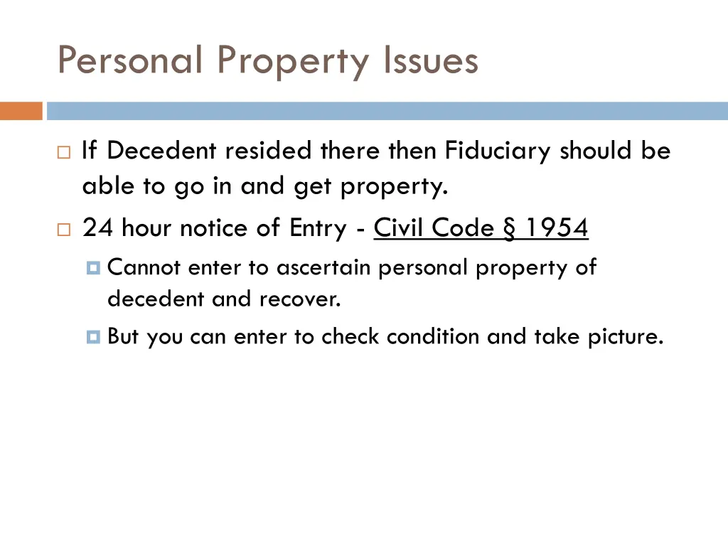 personal property issues 1