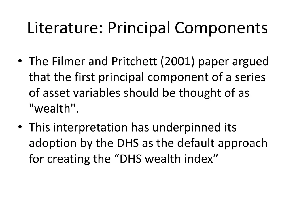 literature principal components