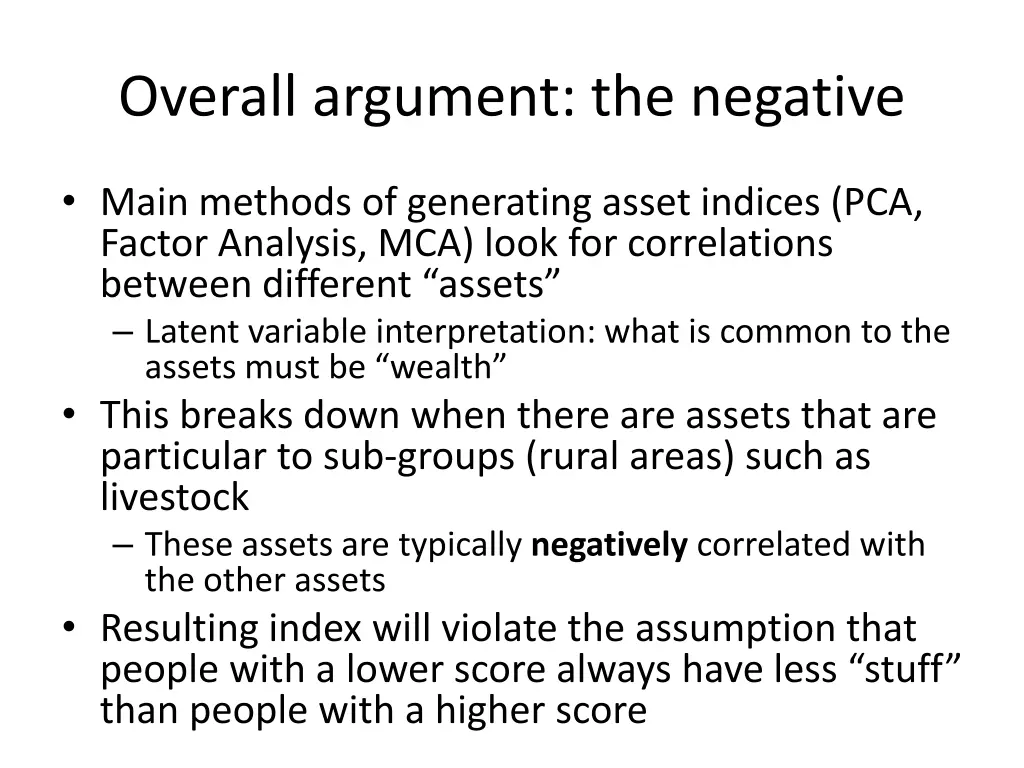 overall argument the negative