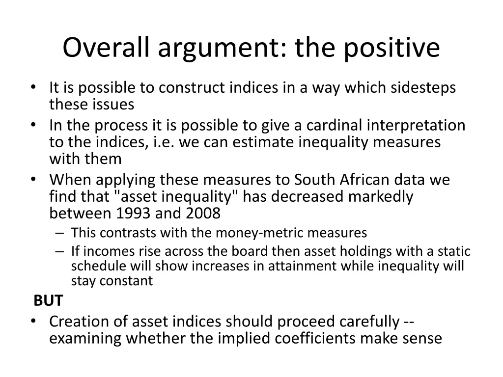 overall argument the positive