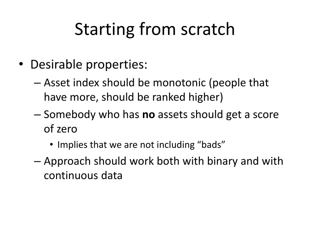 starting from scratch