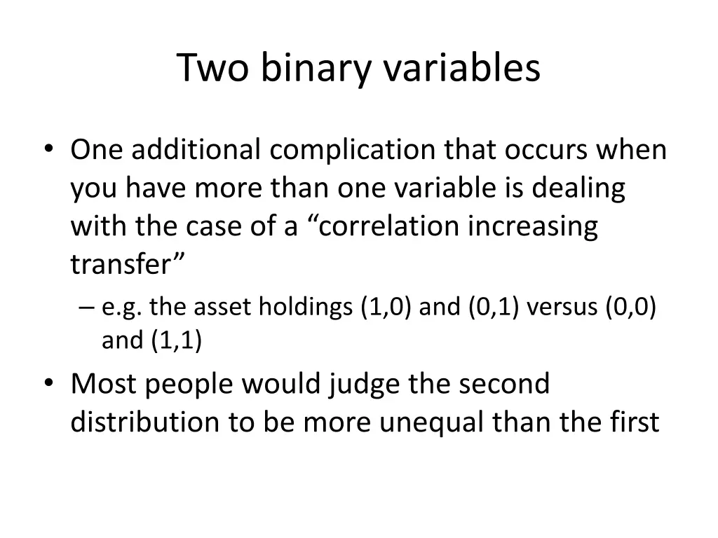two binary variables