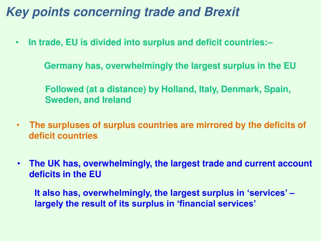 key points concerning trade and brexit 1