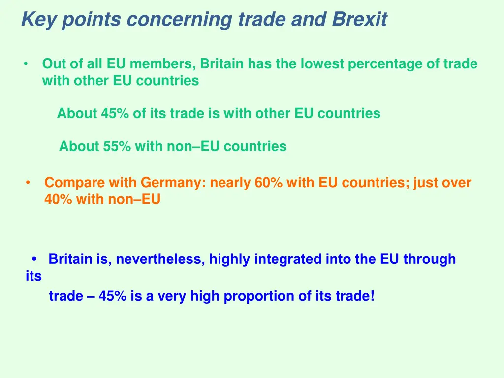 key points concerning trade and brexit 2