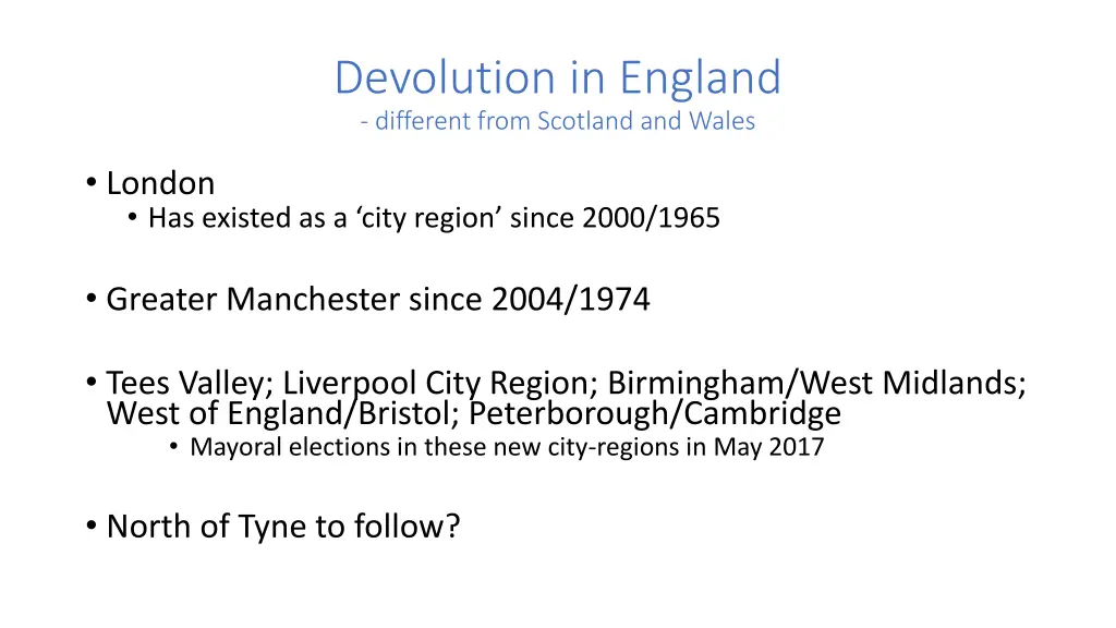 devolution in england different from scotland