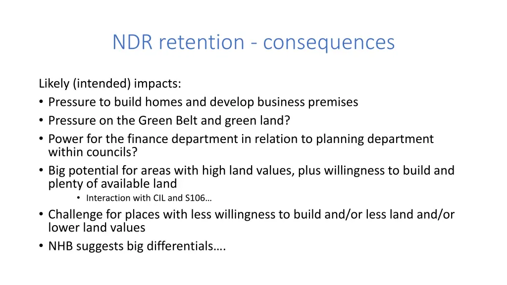ndr retention consequences