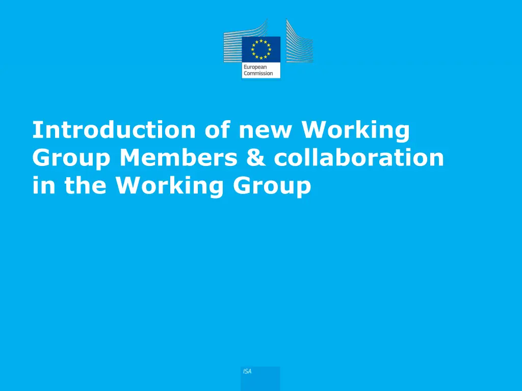 introduction of new working group members