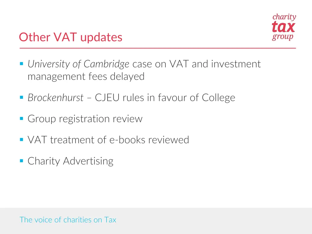 other vat updates