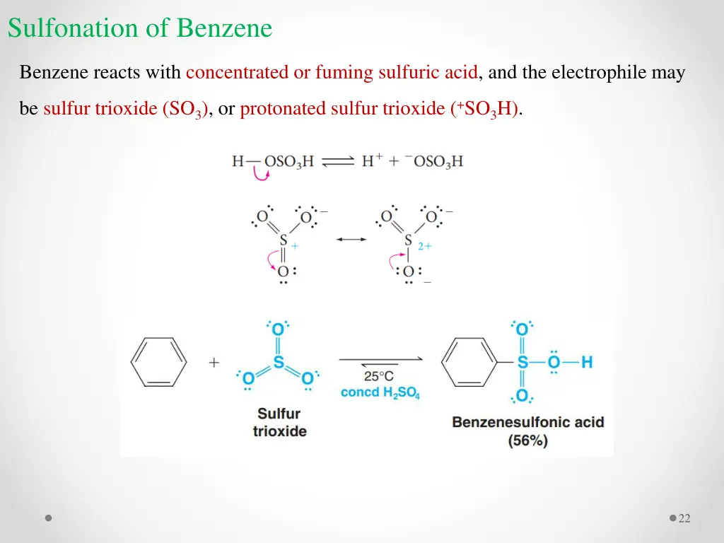 sulfonation of benzene