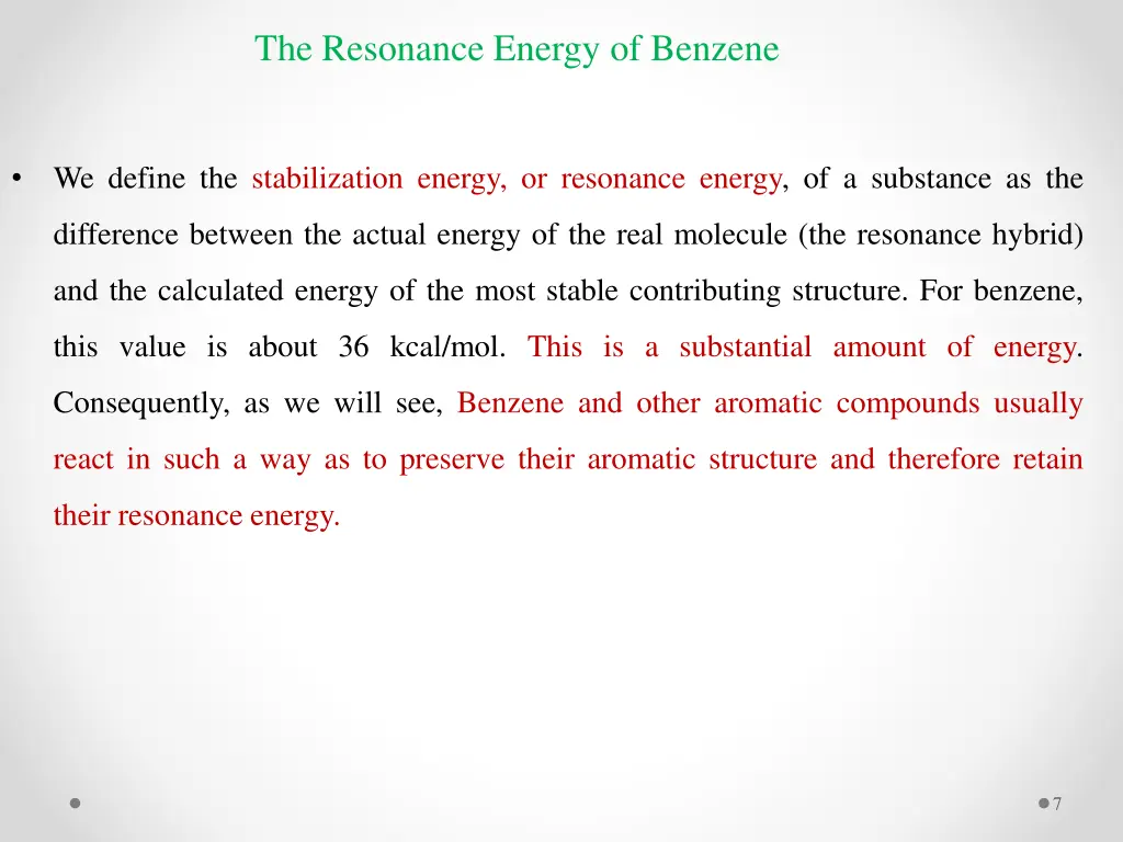 the resonance energy of benzene