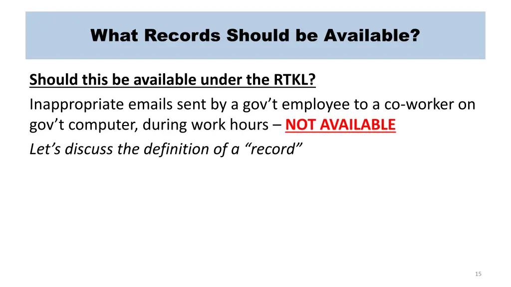 what records should be available 11