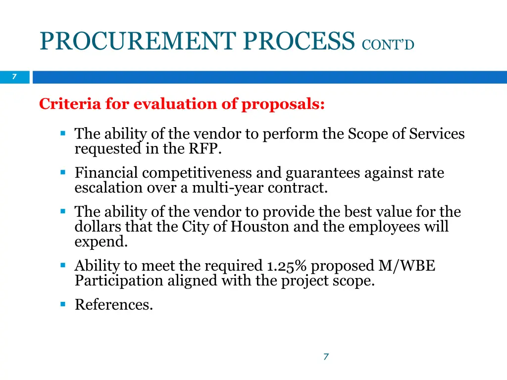 procurement process cont d