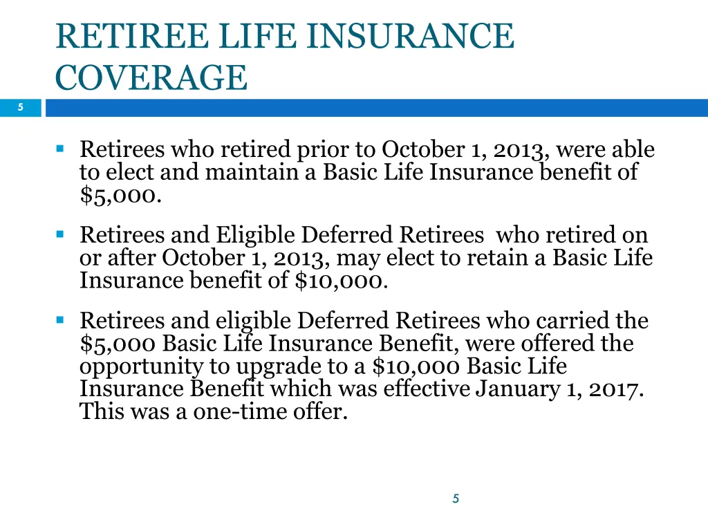 retiree life insurance coverage
