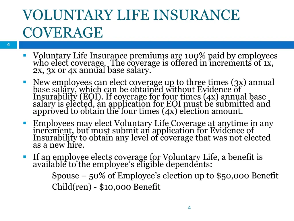 voluntary life insurance coverage