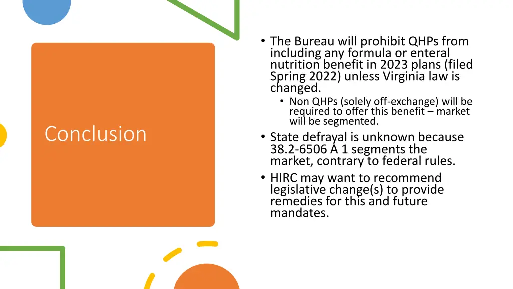the bureau will prohibit qhps from including