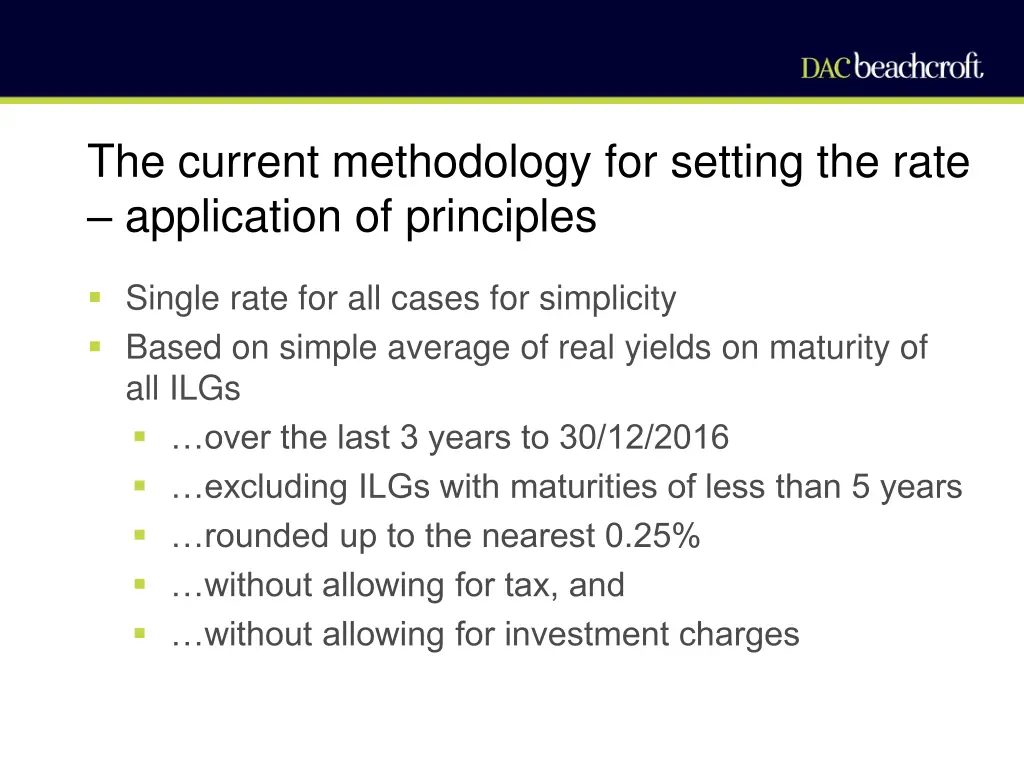 the current methodology for setting the rate 2