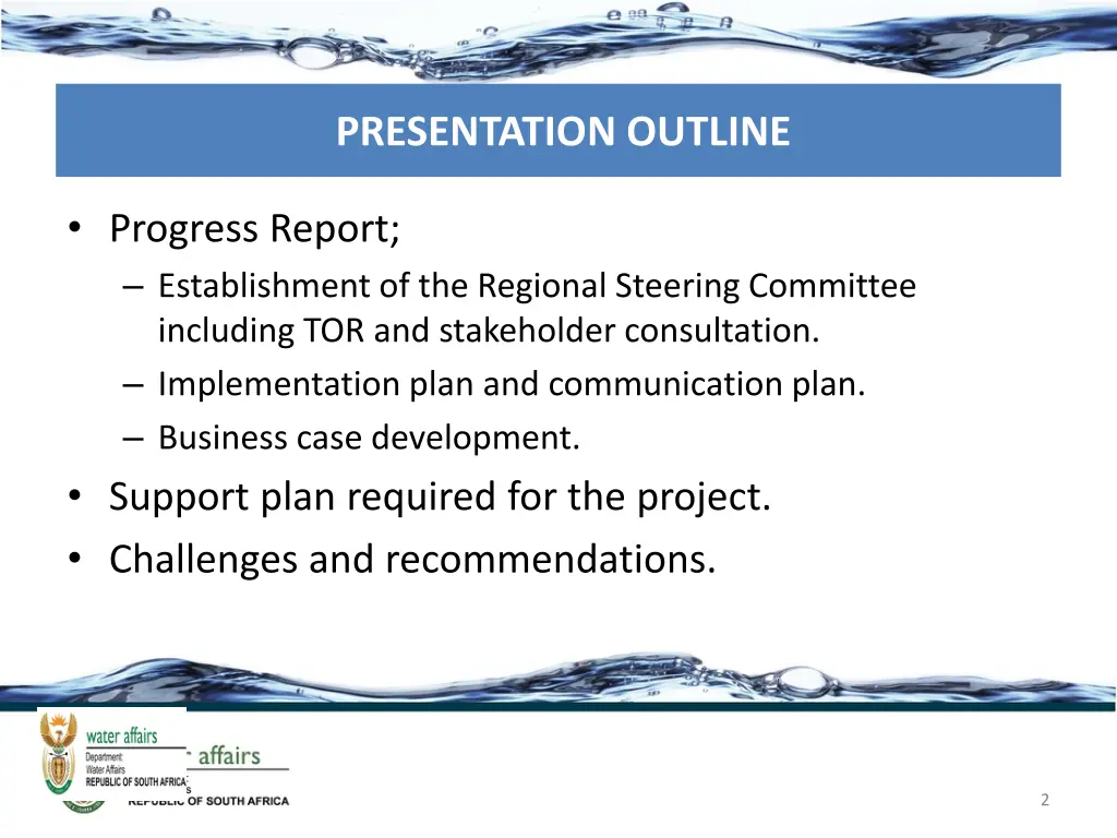 presentation outline