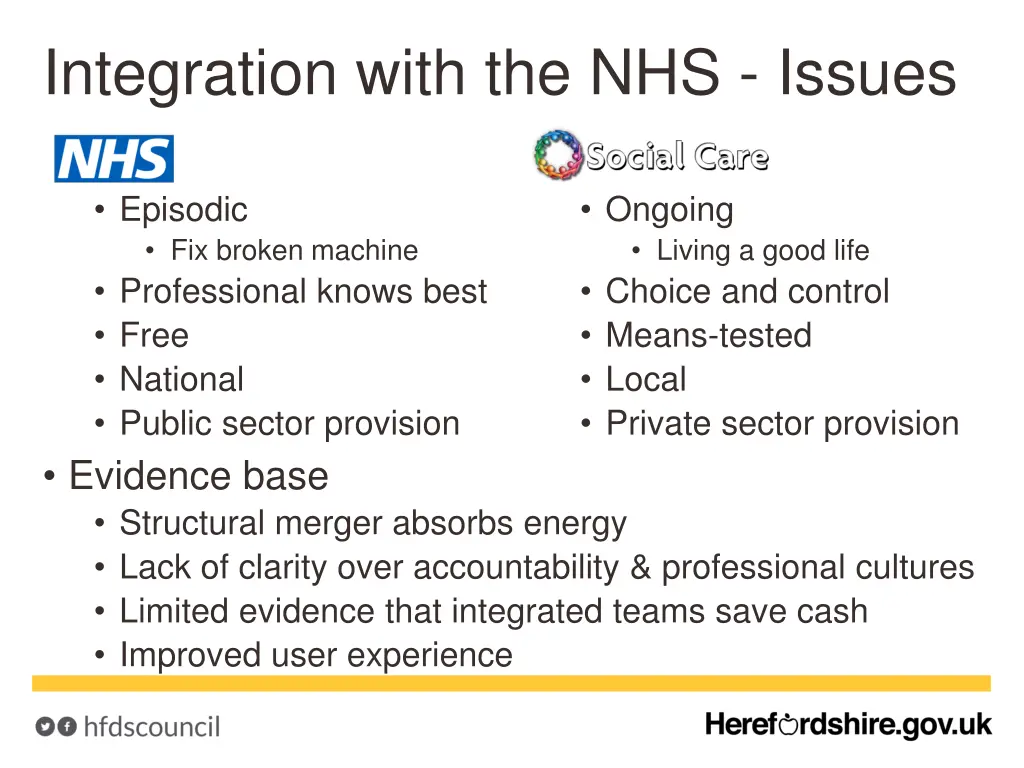 integration with the nhs issues