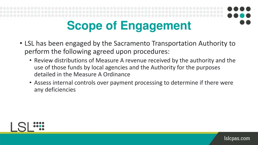 scope of engagement