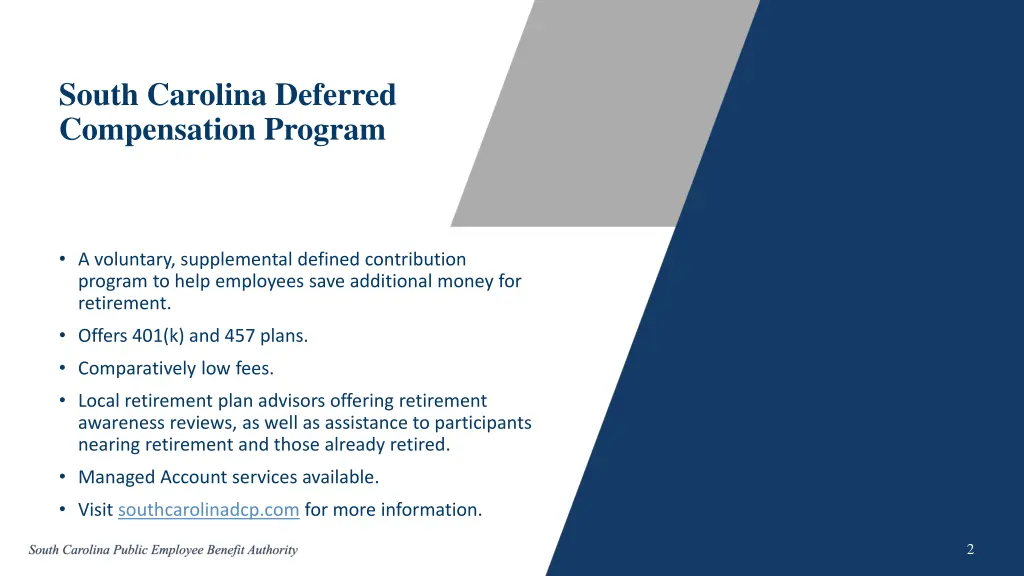 south carolina deferred compensation program
