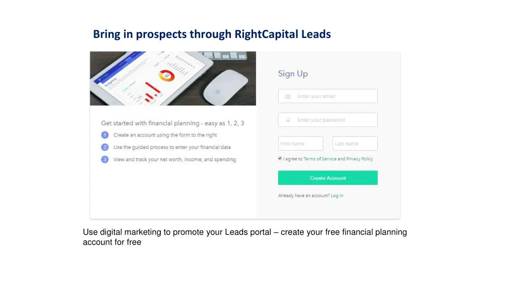 bring in prospects through rightcapital leads