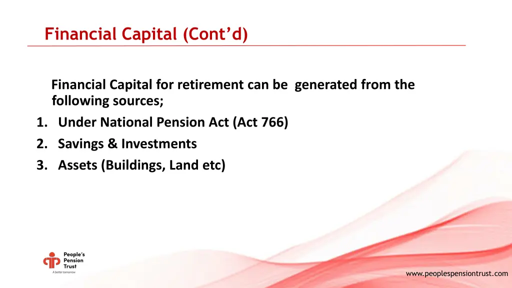 financial capital cont d