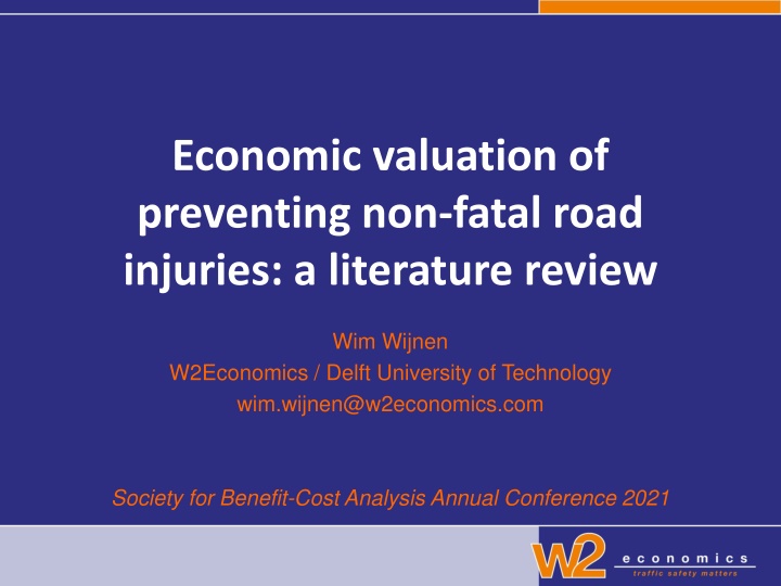 economic valuation of preventing non fatal road