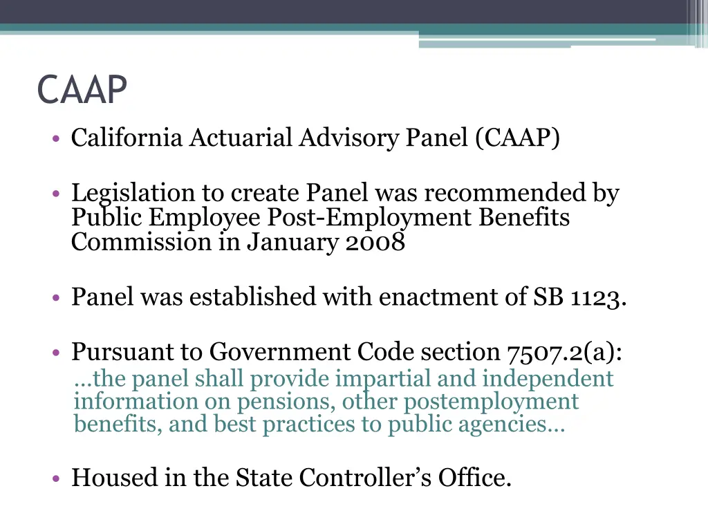 caap california actuarial advisory panel caap