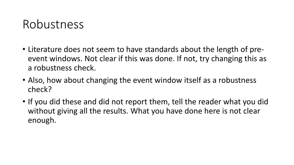 robustness