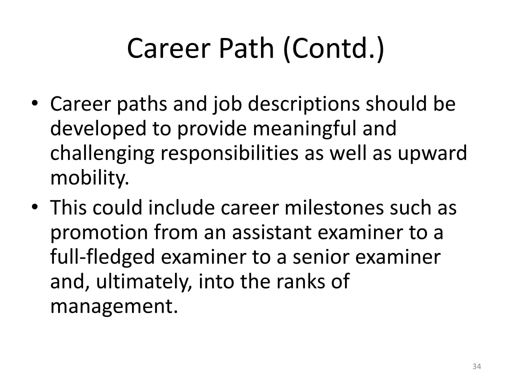 career path contd