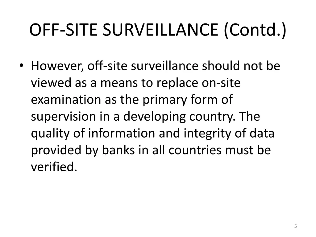 off site surveillance contd