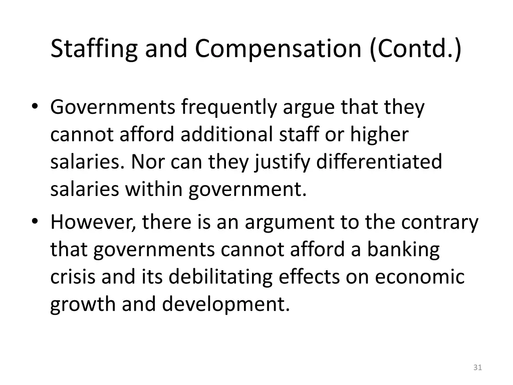 staffing and compensation contd 2