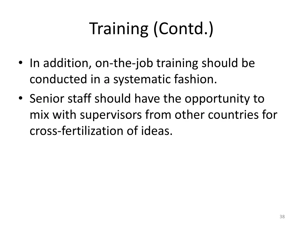 training contd 1