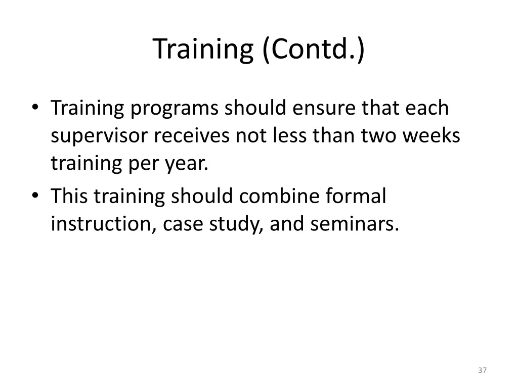training contd