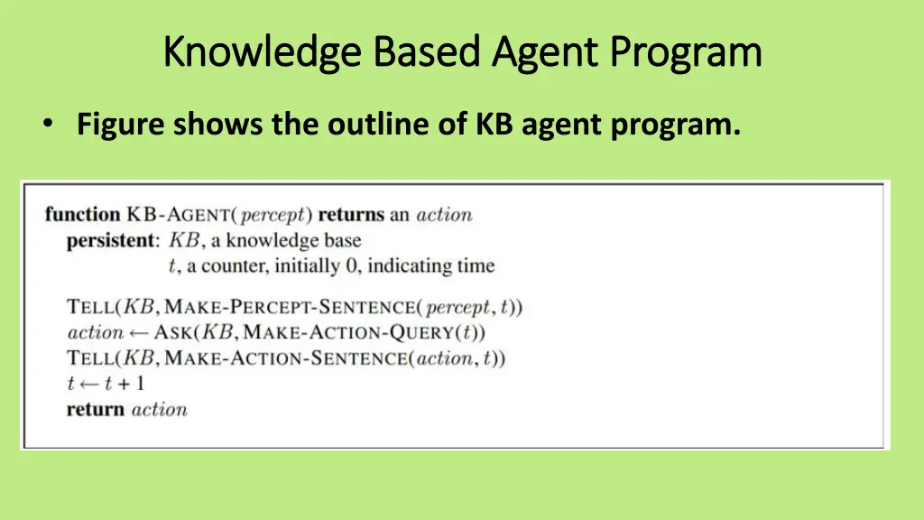 knowledge based agent program knowledge based