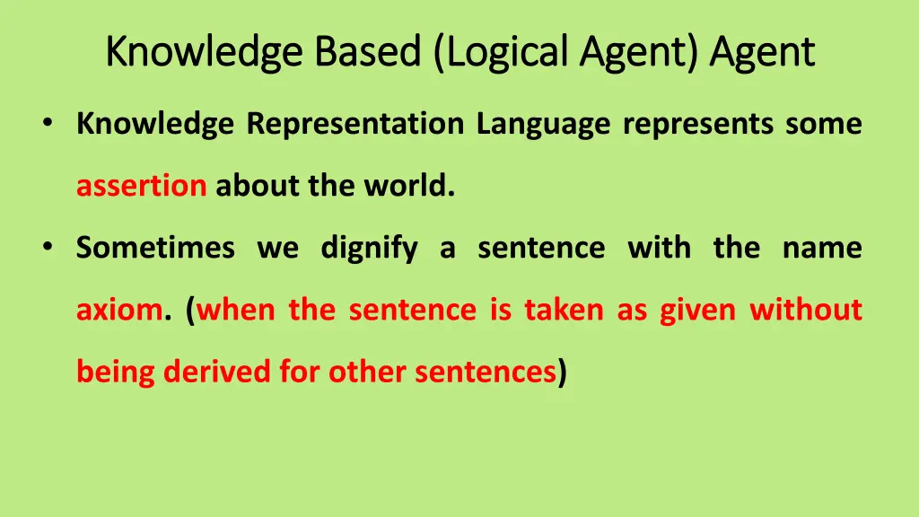 knowledge based logical agent agent knowledge 2